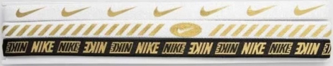 Повязки на голову Nike HEADBANDS 3.0 3 PK METALLIC бело-золотые, черно-золотая (3 штуки) N.100.4527.112.OS