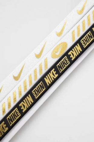 Повязки на голову Nike HEADBANDS 3.0 3 PK METALLIC бело-золотые, черно-золотая (3 штуки) N.100.4527.112.OS