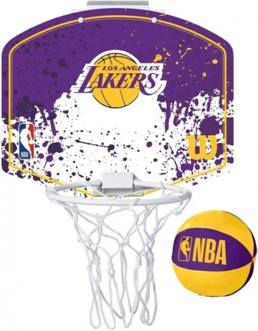 Набор баскетбольный детский Wilson NBA TEAM MINI HOOP LA LAKERS фиолетово-желтый WTBA1302LAL