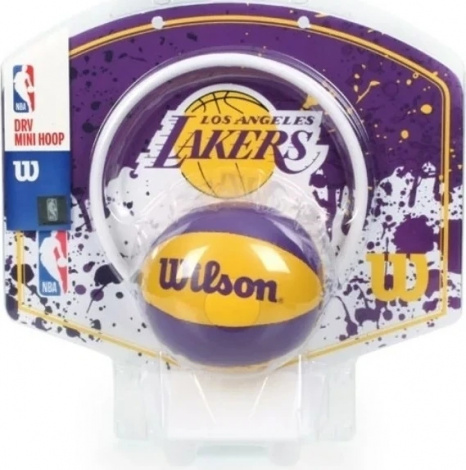 Набор баскетбольный детский Wilson NBA TEAM MINI HOOP LA LAKERS фиолетово-желтый WTBA1302LAL
