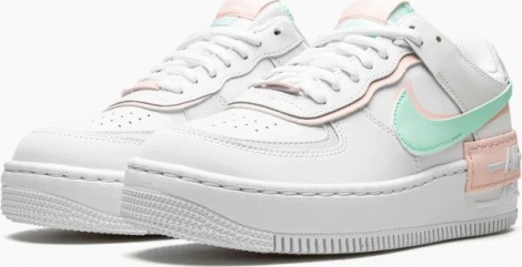 Кросівки жіночі Nike AIR FORCE 1 SHADOW біло-персиково-м'ятні CI0919-117