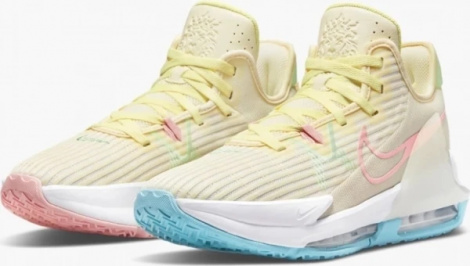 Кроссовки баскетбольные Nike LEBRON WITNESS VI голубо-розово-желтые CZ4052-103