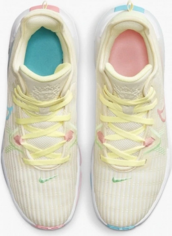 Кроссовки баскетбольные Nike LEBRON WITNESS VI голубо-розово-желтые CZ4052-103
