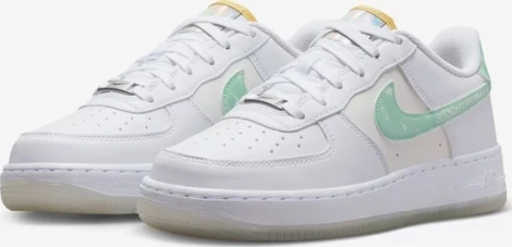 Кросівки підліткові Nike AIR FORCE 1 LV8 (GS) біло-м'ятно-оранжеві FJ7706-131