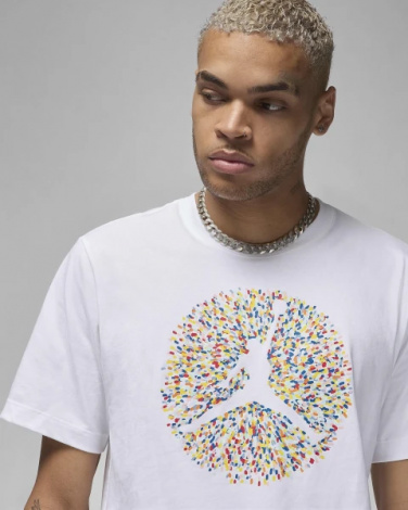 Футболка Nike M J FLT ESS POOL SS CREW белая FN6006-100