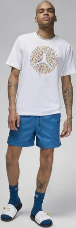 Футболка Nike M J FLT ESS POOL SS CREW белая FN6006-100
