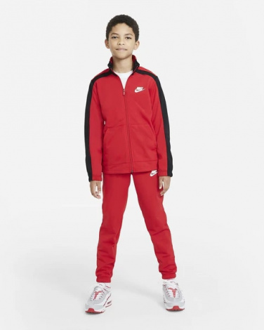 Спортивный костюм подростковый Nike NSW HBR POLY TRACKSUIT красно-черный DD0324-657