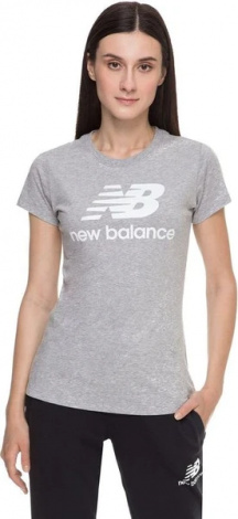 Футболка жіноча New Balance Ess Stacked Logo сіра WT91546AG