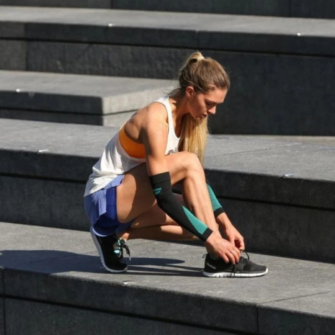 Рукави компресійні Reebok KNITTED COMPRESSION ARM SLEEVE 2 шт. чорно-бірюзові L RRSL-15035