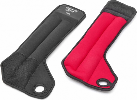 Утяжелители для запястья Reebok WRIST WEIGHTS черно-красные (2 х 1,0 кг) RAWT-11211