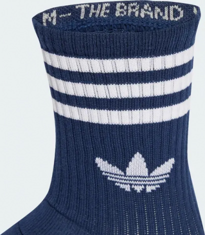 Шкарпетки Adidas 3-STRIPES CREW 3P білі, темно-сині (3 пари) JV7408