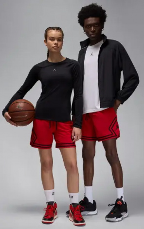 Шорты баскетбольные Nike JORDAN DRI-FIT WOVEN DIAMOND SHORTS красно-черные FQ2989-687