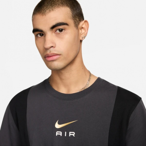 Футболка Nike M NSW SW AIR SS TOP серо-черная FN7702-070