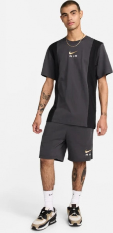 Футболка Nike M NSW SW AIR SS TOP серо-черная FN7702-070