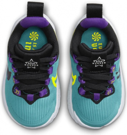 Кросівки дитячі Nike STAR RUNNER 4 NN SE (TD) бірюзово-чорно-фіолетові FJ1807-300