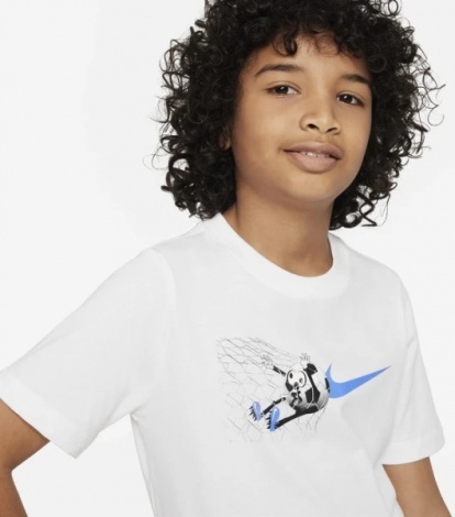 Футболка подростковая Nike K NSW TEE SOCCER BALL FA23 белая FD3974-100