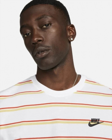 Футболка Nike M TEE CLUB STRIPE біло-жовто-червона DZ2985-100