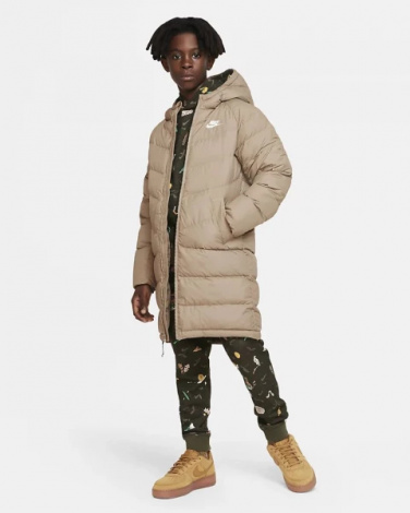 Куртка подростковая Nike K NSW SYNFL HD PRKA коричневая DX1268-247