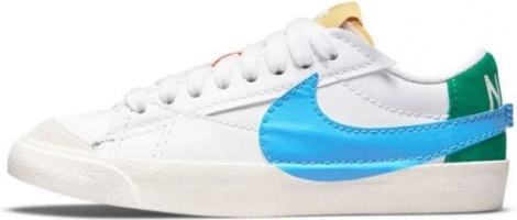 Кросівки жіночі Nike W BLAZER LOW 77 JUMBO біло-синьо-зелені DQ1470-100