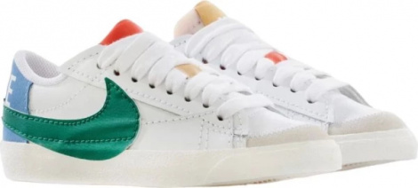Кросівки жіночі Nike W BLAZER LOW 77 JUMBO біло-синьо-зелені DQ1470-100