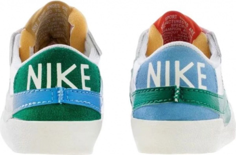 Кросівки жіночі Nike W BLAZER LOW 77 JUMBO біло-синьо-зелені DQ1470-100