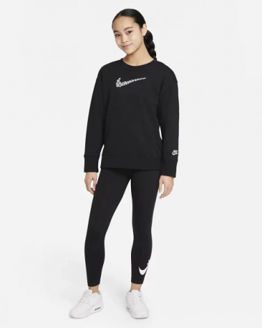 Світшот підлітковий Nike G NSW FT BF CREW чорний DM8210-010