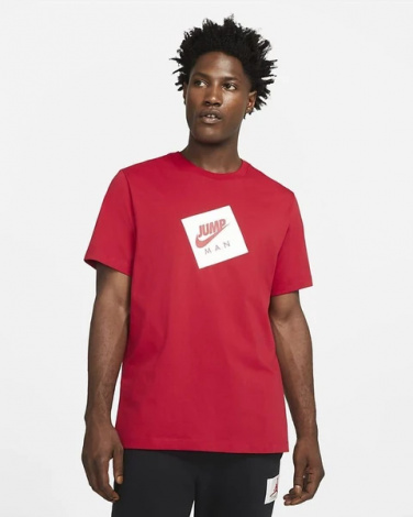 Футболка Nike Jordan JUMPMAN BOX SS CREW красно-белая DD0963-687