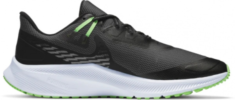 Кроссовки беговые Nike QUEST 3 SHIELD черно-зеленые CQ8894-010