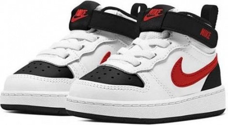Кросівки дитячі Nike COURT BOROUGH MID 2 (PSV) біло-чорно-червоні CD7783-110