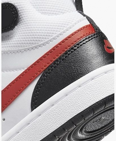Кросівки дитячі Nike COURT BOROUGH MID 2 (PSV) біло-чорно-червоні CD7783-110