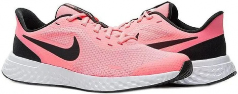 Кросівки підліткові Nike REVOLUTION 5 (GS) рожево-чорні BQ5671-602
