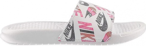 Шлепанцы женские Nike WMNS BENASSI JDI PRINT белые 618919-119