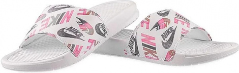 Шлепанцы женские Nike WMNS BENASSI JDI PRINT белые 618919-119