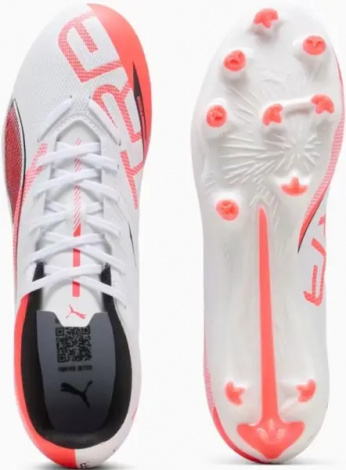 Бутси Puma ULTRA 5 PLAY FG/AG біло-коралові 108169-01