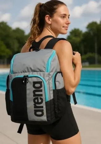 Рюкзак Arena SPIKY III BACKPACK 45L сіро-чорно-блакитний 005569-104
