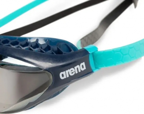 Очки для плавания Arena AIR-SPEED MIRROR темно-сине-бирюзово-черные 003151-112