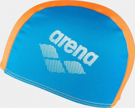 Шапочка для плавания детская Arena POLYESTER II JR голубо-оранжевая 002468-730