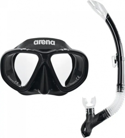 Набор для плавания (маска и трубка) Arena PREMIUM SNORKELING SET черный 002018-505