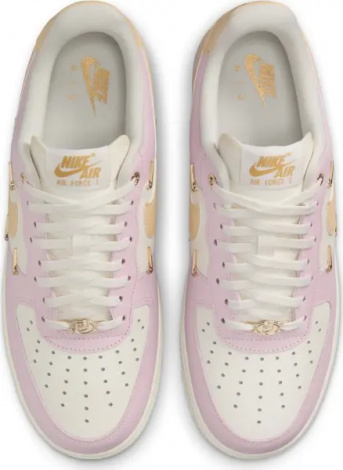 Кросівки жіночі Nike AIR FORCE 1 '07 LX світло-рожево-біло-золоті IB2574-600