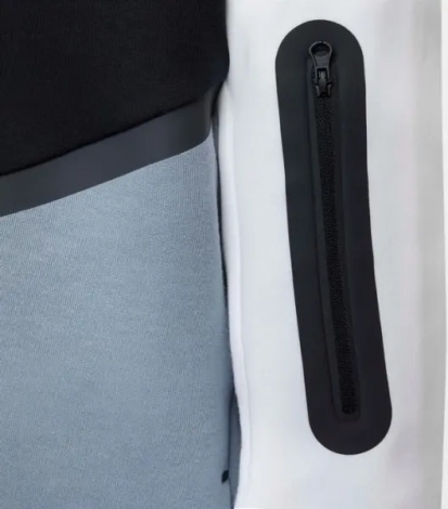 Толстовка підліткова Nike SPORTSWEAR TECH FLEECE біло-чорно-димчасто-сіра HV5867-065
