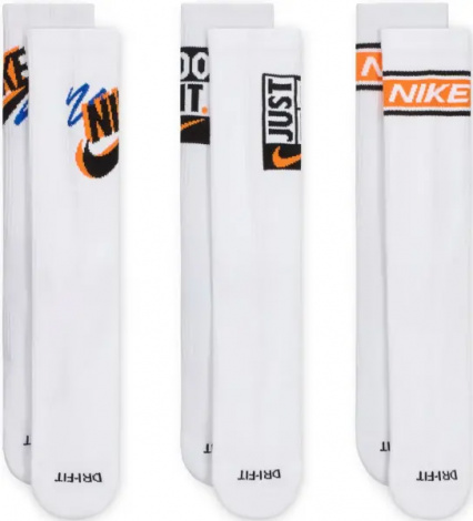 Шкарпетки Nike EVERYDAY PLUS CREW SOCKS білі (3 пари) HJ9339-901