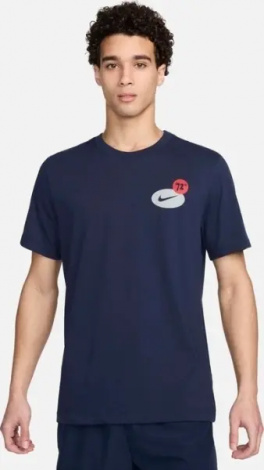 Футболка Nike DRI-FIT FITNESS GFX темно-синяя FV8366-451