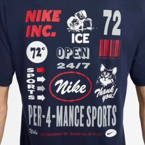 Футболка Nike DRI-FIT FITNESS GFX темно-синяя FV8366-451