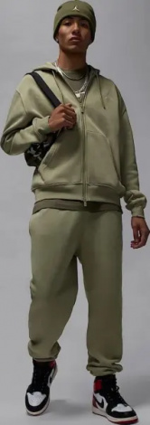 Толстовка Nike JORDAN BROOKLYN FLEECE FULL-ZIP HOODIE оливковая FV7289-205