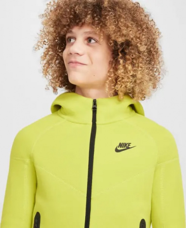 Толстовка підліткова Nike TECH FLEECE лимонна FD3285-357