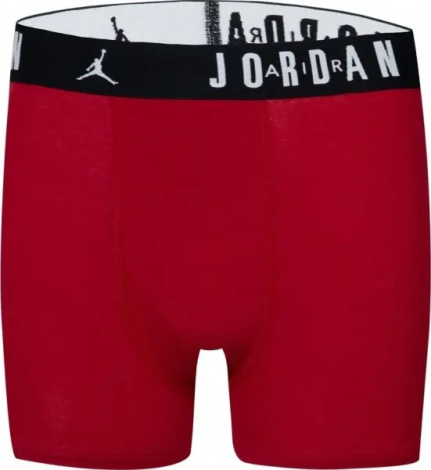 Труси (боксерки) підліткові Nike JORDAN FLIGHT COTTON COTTON BOXER BRIEFS червоні, чорні, сірі (3 штуки) 9J0633-H24