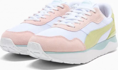 Кроссовки женские Puma R78 VOYAGE EUCALYPTUS бело-персиково-салатовые 402216-02