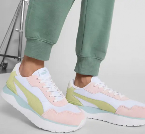Кроссовки женские Puma R78 VOYAGE EUCALYPTUS бело-персиково-салатовые 402216-02