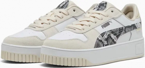 Кроссовки женские Puma CARINA STREET SNAKE CHIC бежево-бело-серые 401611-01