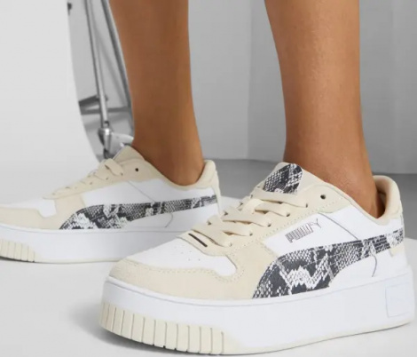 Кроссовки женские Puma CARINA STREET SNAKE CHIC бежево-бело-серые 401611-01